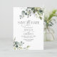 Convite Rustic Watercolor Greenery Casamento Salve a Data (Em pé/Frente)