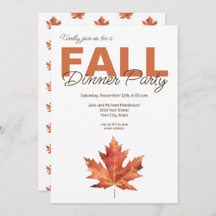 Convite Rustic Watercolor Leaf Fall Party (Partido Jante d