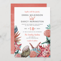 Rustic Watercolor Seashells Starfish Casamento de 