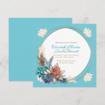 Rustic Watercolor Succulent, Teal Wedding