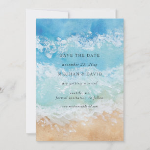 Convite Rustic Watercolor Summer Sea Beach Salve A Data