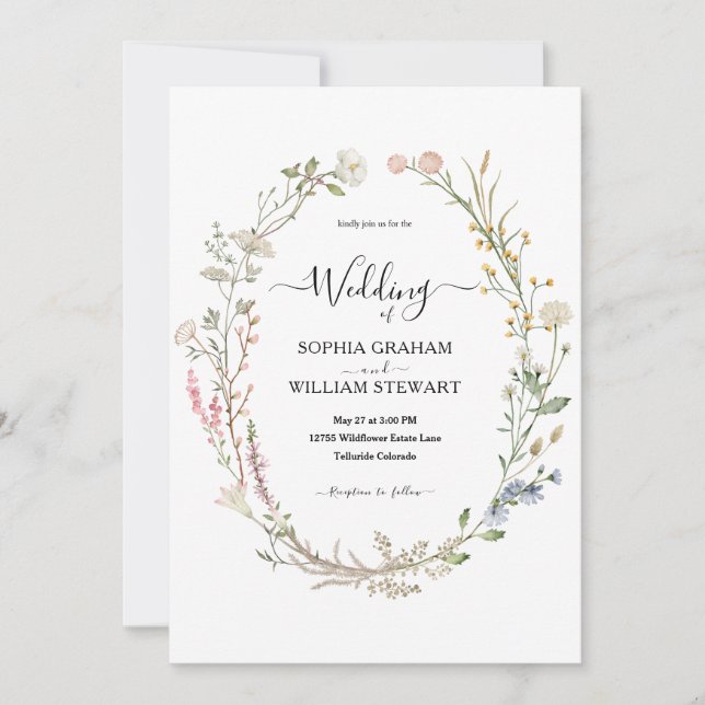 Convite Rustic Watercolor Theme Boho Wedho (Frente)