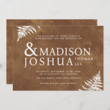 Rustic Watercolor Wild Greenery Fern Wedding