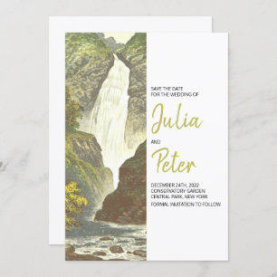 Convite Rustic Waterfall Sceneric Salve A Data Casamento