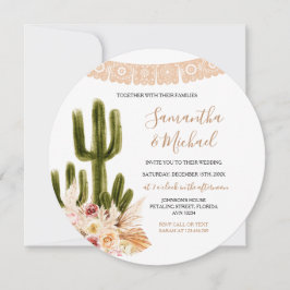 Convite Rustic Wedding Cactus