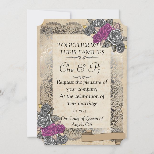 Convite Rustic Wedding Card (Frente)