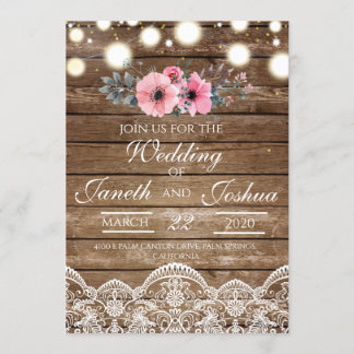 Convite Rustic Wedding Invitation, Country Wedding