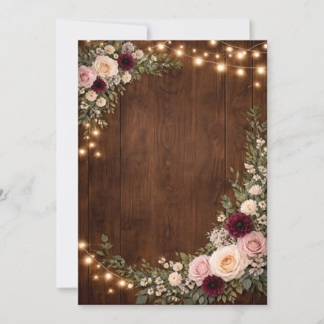 Convite rustic wedding invitations  (Frente)