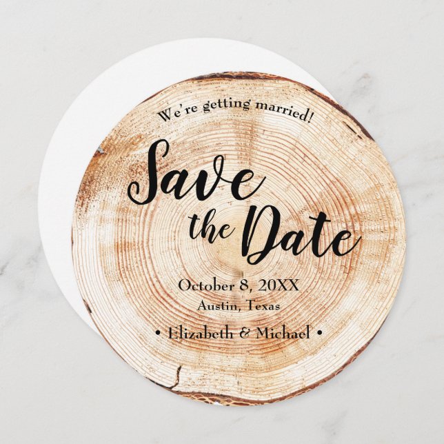 Convite Rustic Wedding Save the date QR Code website (Frente/Verso)