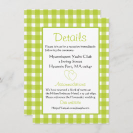 Convite Rustic Wedes Details Gingham Green Xadrez Party