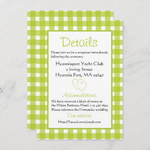 Convite Rustic Wedes Details Gingham Green Xadrez Party