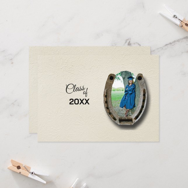 Convite Rustic Western College Graduation Announcement  (Frente/Verso In Situ)