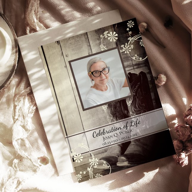 Convite Rustic Western Cowboy Boots Celebração da Vida (Criador carregado)