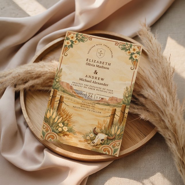 Convite Rustic Western Desert Wedding (Criador carregado)