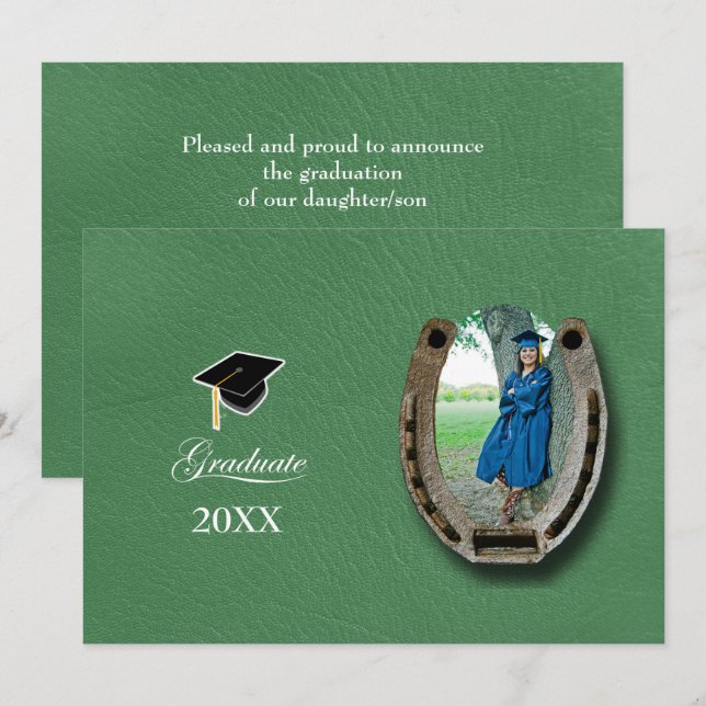 Convite Rustic Western Hi-School Graduation Announcement  (Frente/Verso)
