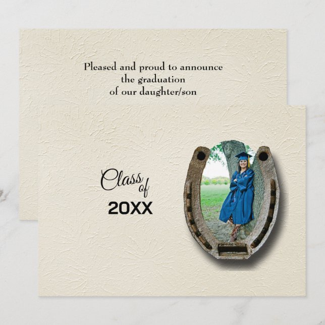 Convite Rustic Western Hi-School Graduation Announcement  (Frente/Verso)