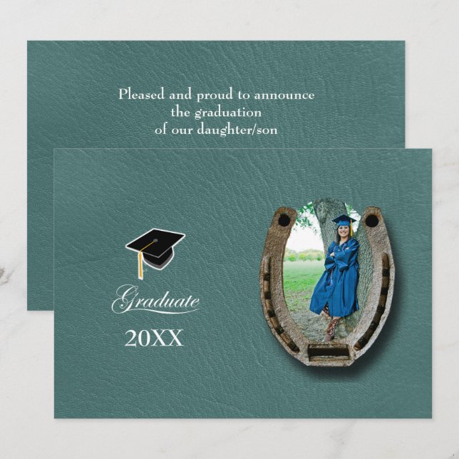 Convite Rustic Western Hi-School Graduation Announcement  (Frente/Verso)