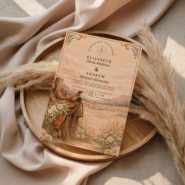 Convite Rustic Western Ranch Wedding (Criador carregado)