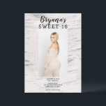 Convite Rustic White Birch Trendy Foto Moderno Sweet 16<br><div class="desc">Personalize como quiser.</div>