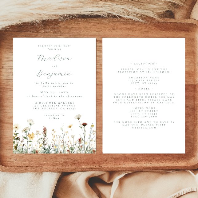 Convite Rustic Wildflower All in One Wedding (Criador carregado)