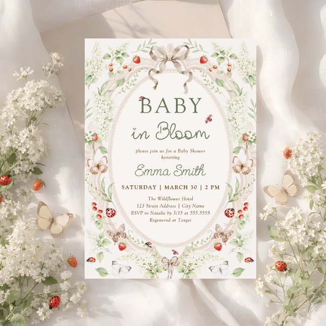 Convite Rustic Wildflower Baby in Bloom Baby Shower  (Criador carregado)