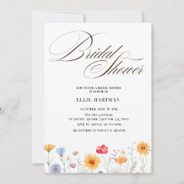 Convite Rustic Wildflower Bridal Bash