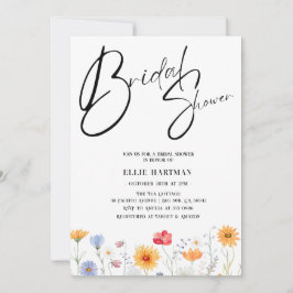 Convite Rustic Wildflower Bridal Bash