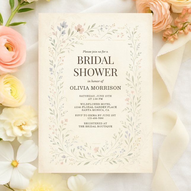 Convite Rustic Wildflower Garden Boho Bridal Shower (Criador carregado)