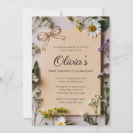 Convite Rustic Wildflower Little Princess Baby Shower