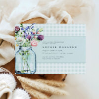 Rustic Wildflower Mason Jar Picnic Chá de fraldas