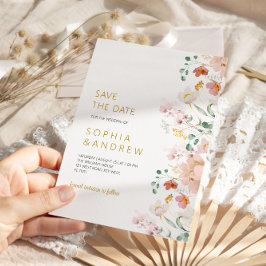 Convite Rustic Wildflower Wedding Salvar Data