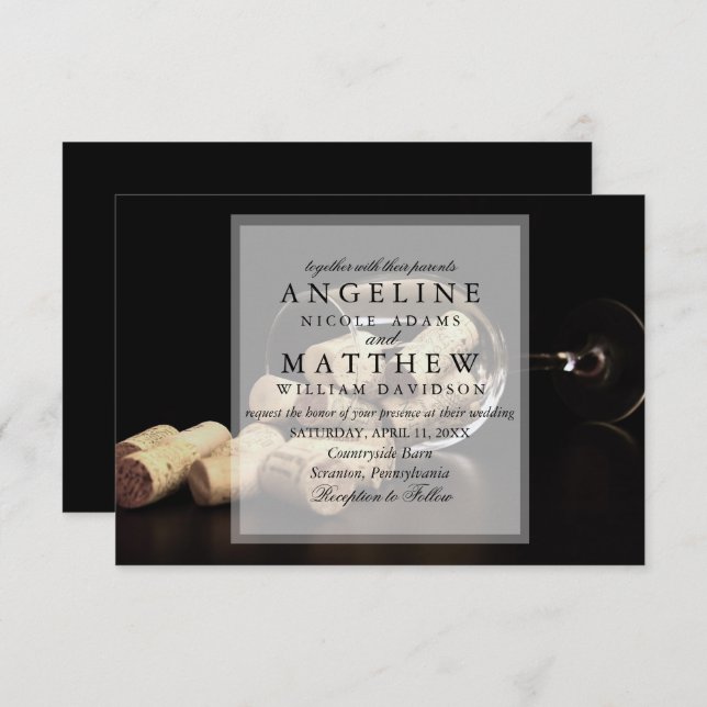 Convite Rustic Wine Themed Vineyard Weditation (Frente/Verso)