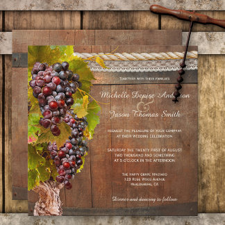 Convite Rustic Wine Themed Vineyard Weditation