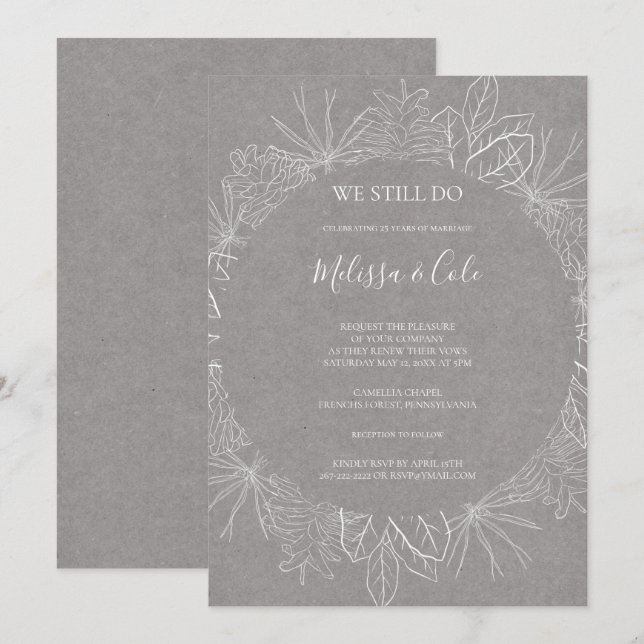 Convite Rustic Winter | Cinzas Que Ainda Fazemos Renovação (Frente/Verso)