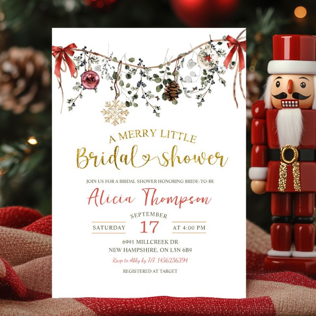 Convite Rustic Winter Floral Merry Little Bridal Shower (Criador carregado)
