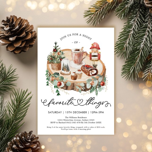 Convite Rustic Winter Holiday Favorite Party (Criador carregado)