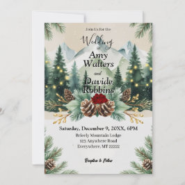 Convite Rustic Winter Mountain