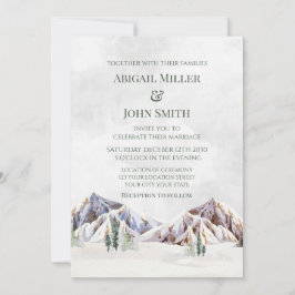 Convite Rustic Winter Mountain Forest Wedding Invitations
