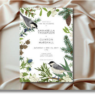 Convite Rustic Winter Nature & Pine Weding