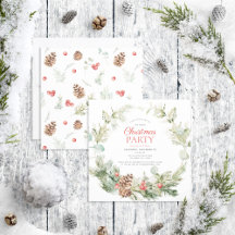 Rustic Winter Pine Berry Wreath Holiday Party