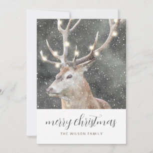 Convite Rustic Winter Stag Felry Christmas