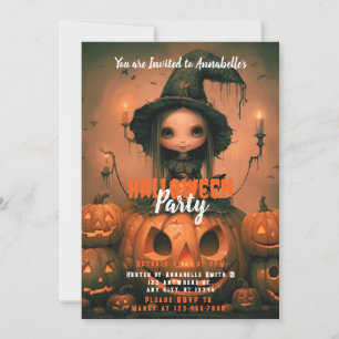 Convite Rustic Wittic Bats Pumpkins Festa de Halloween