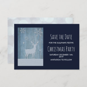 Convite Rustic Wood & Country Deer Christmas Salvar data