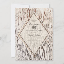 Rustic Wood Grain Surprise 60th Birthday Janto