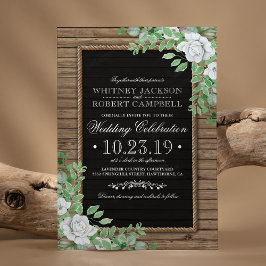 Convite Rustic Wood Invites | Casamento com vegetação orgâ