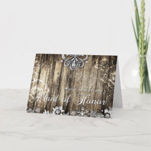 Convite Rustic Wood, você será minha Madrinha de casamento