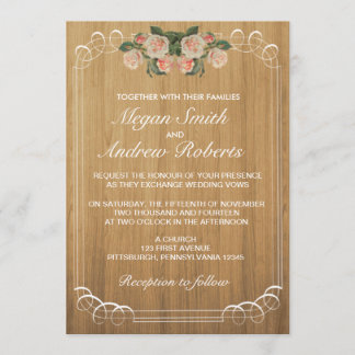 Convite Rustic Wood Wedation