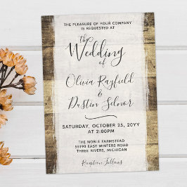 Convite Rustic Wood Wedation | Barn Fazenda