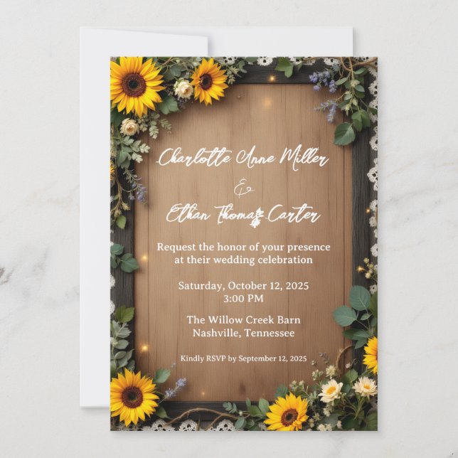 Convite Rustic Wooden (Frente)