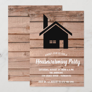 Convite Rustic Wooden Chimney Para O Aquecimento D